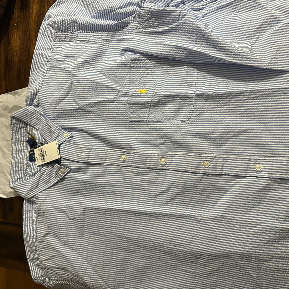 Polo Ralph Lauren Light Blue Striped Shirt NWT 2xB
